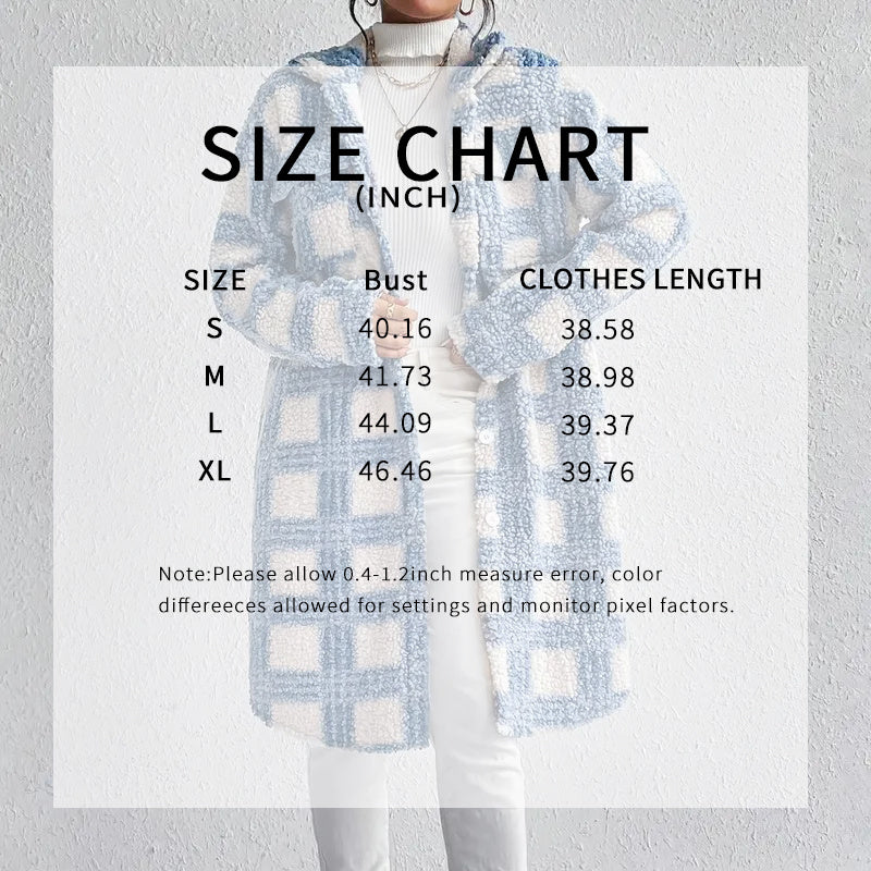 Women's Lightweight Plaid Jacket, Button Down Fleece Jacket, Long Sleeve Fall Outerwear Coat
