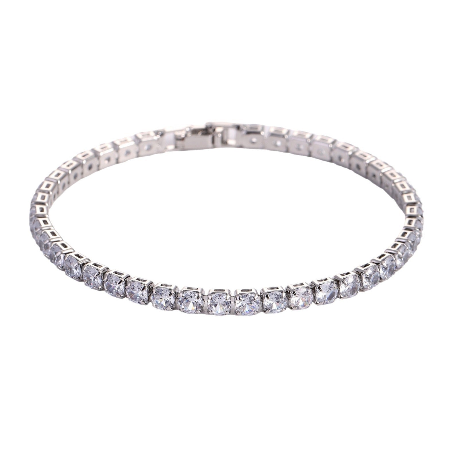 Sleek Luxury Sparkling Zircon Bracelet,Detachable Extender Chain,Unisex For Daily Wear, Christmas Outfits And Beach Occasions