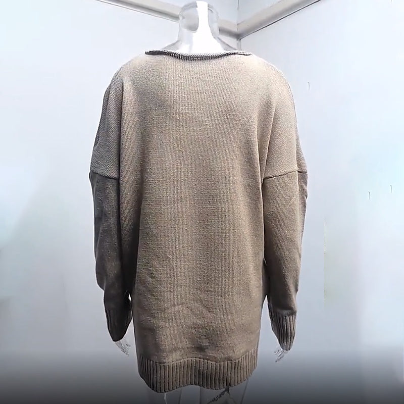 Women's Criss Cross V-Neck Sweater - 2025 Fall Long Sleeve Casual Pullover Top